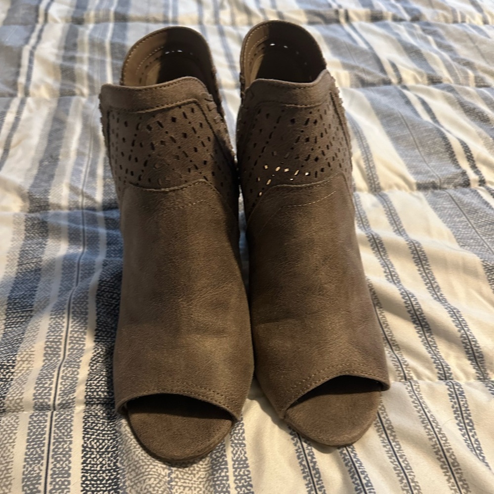 Stylish Brown Peep-Toe Ankle Boots
